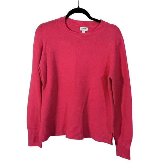 J. Crew Extra Soft Coral Pink Crew Neck Long Sleeve Sweater‎ Size Medium - Picture 1 of 5